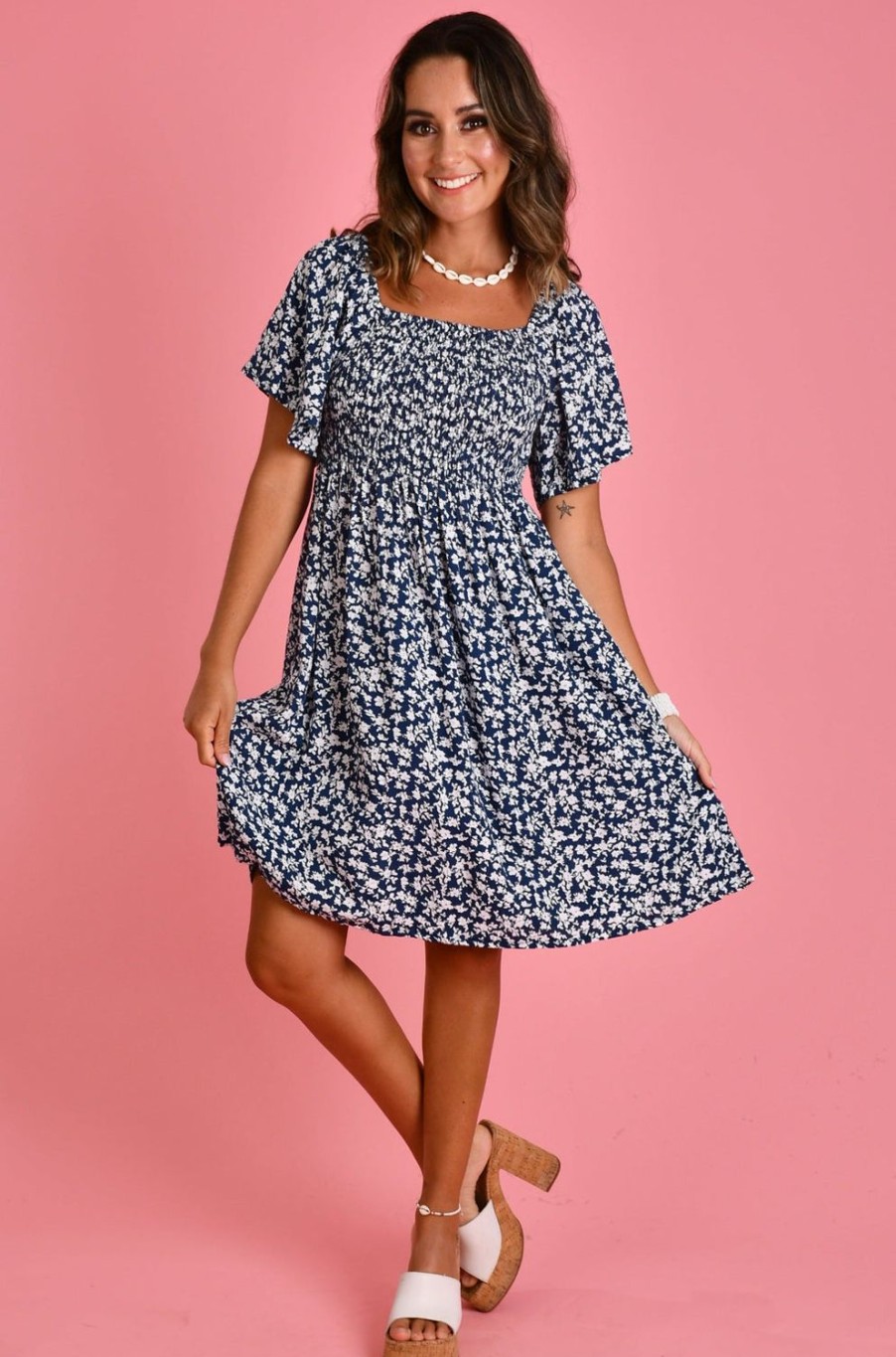 GO GIRL Dresses | Vgld140 - Manhattan Short Dress Primrose Navy