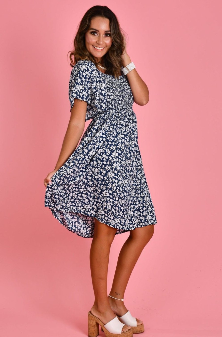 GO GIRL Dresses | Vgld140 - Manhattan Short Dress Primrose Navy