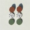 GO GIRL ACCESSORIES Earrings | Gj0273 - Brown/Spots/Green 3 Tier Earrings