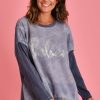 LA SOFIA Tops | Vlst700 (55110D) - Believe Sweater SmoHot Blue