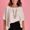 LA SOFIA Tops | Vlst020 (23C1098) - Amalfi Top Sand