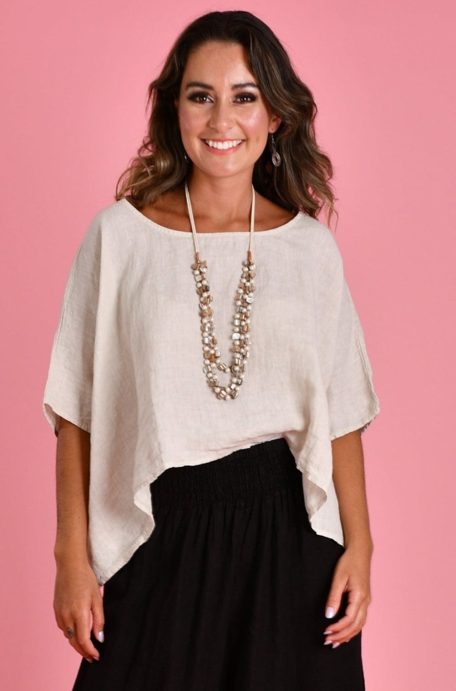 LA SOFIA Tops | Vlst020 (23C1098) - Amalfi Top Sand