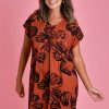 BODACIOUS Dresses | Vbld118 - Lovina Dress Autumn Vibes Rust