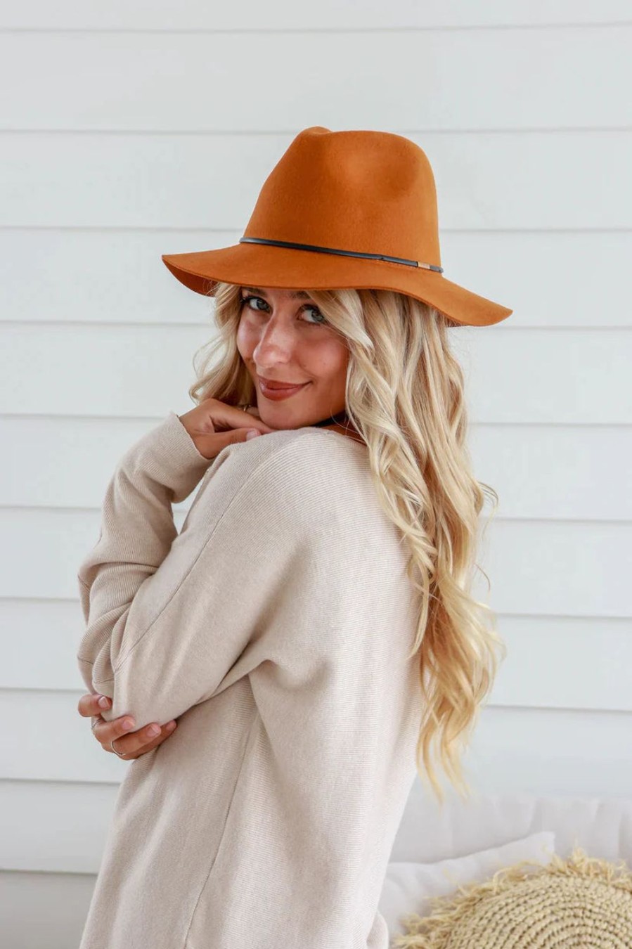 FREE SPIRIT Hats | Fsh2022 - Panama Wool Fedora Hat - Honeycomb