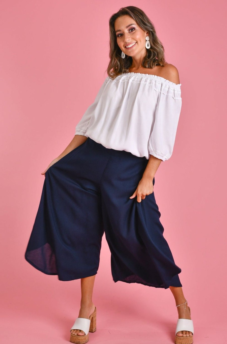 BODACIOUS Pants | Vblp106 - Sydney Wide Leg Pant Navy