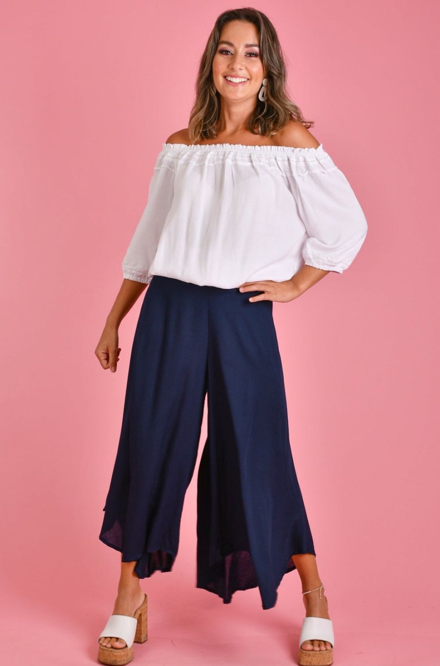 BODACIOUS Pants | Vblp106 - Sydney Wide Leg Pant Navy