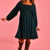 GO GIRL Dresses | Vgld142 - Montclair Long Sleeve Short Dress Forest