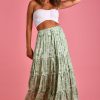 JAR OF HEARTS Skirts | Vjhk052 - Boho Lover Maxi Skirt Blossom Breeze Sage