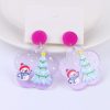 GO GIRL ACCESSORIES Earrings | Gj0402 - Purple Snowman/Xmas Tree Earrings