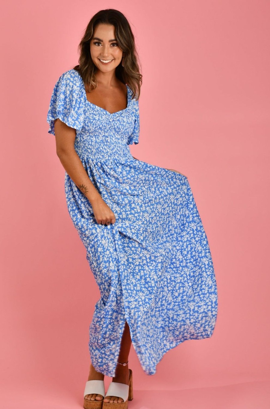 GO GIRL Dresses | Vgld232 - Isabelle Maxi Dress Primrose Sky