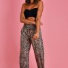 GO GIRL Pants | Vglp050 - Long Rouched Tie Pants Cheetah Tan