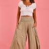 BODACIOUS Pants | Vblp206 - Fremantle Rouched Wide Leg Pant Tidal Foam