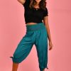 GO GIRL Pants | Vglp051 - 3/4 Rouched Tie Pants Teal