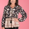 GO GIRL Tops | Vglt150 - Shayla Top Winter Cottage Black