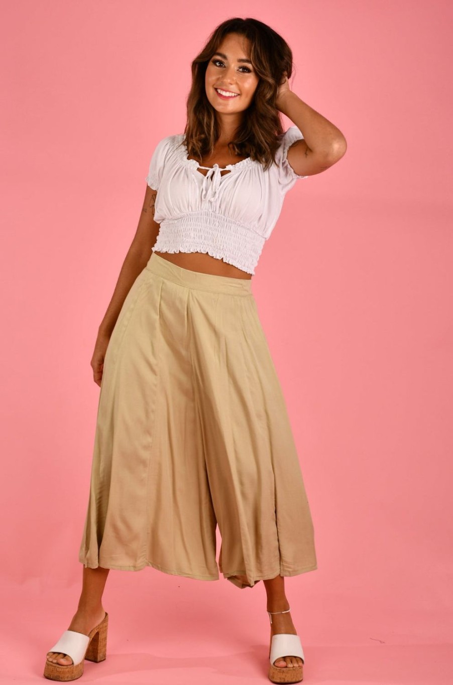 GO GIRL Pants | Vglp280 - Carmella Pant With Pockets - Natural