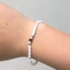 Go Girl Wholesale Beachy Jewellery | Vrzj2210 White Bracelet With Single Black Bead