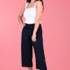 GO GIRL Pants | Vglp068 - 3/4 Rouched Pants Navy