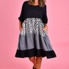 BODACIOUS Dresses | Vbld100 - Pocket Panel Dress Zebra Black