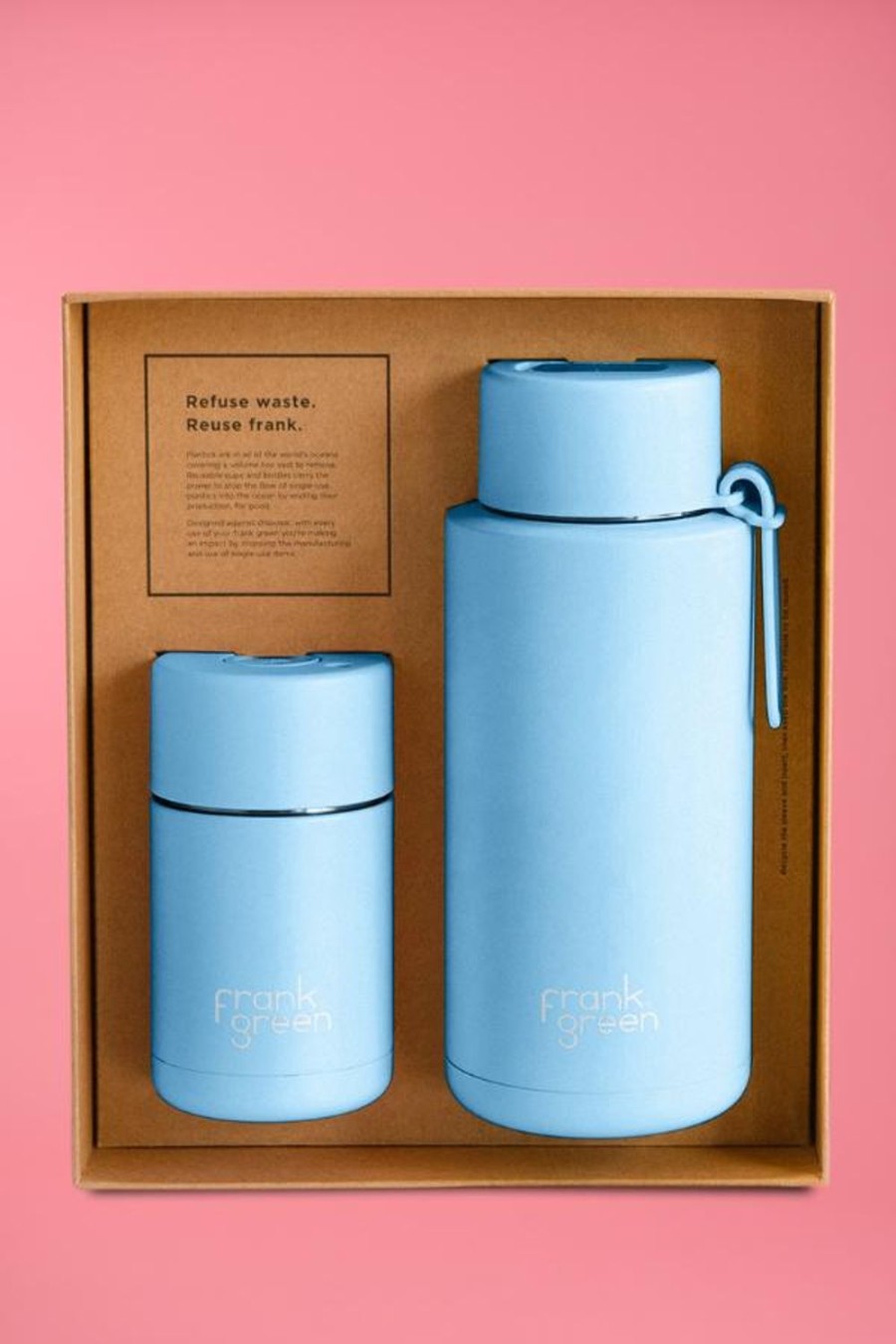 FRANK GREEN Bottles / Coffee Cups | E24S53C52 - Frank Green Gift Set (12Oz + 34Oz) Sky Blue