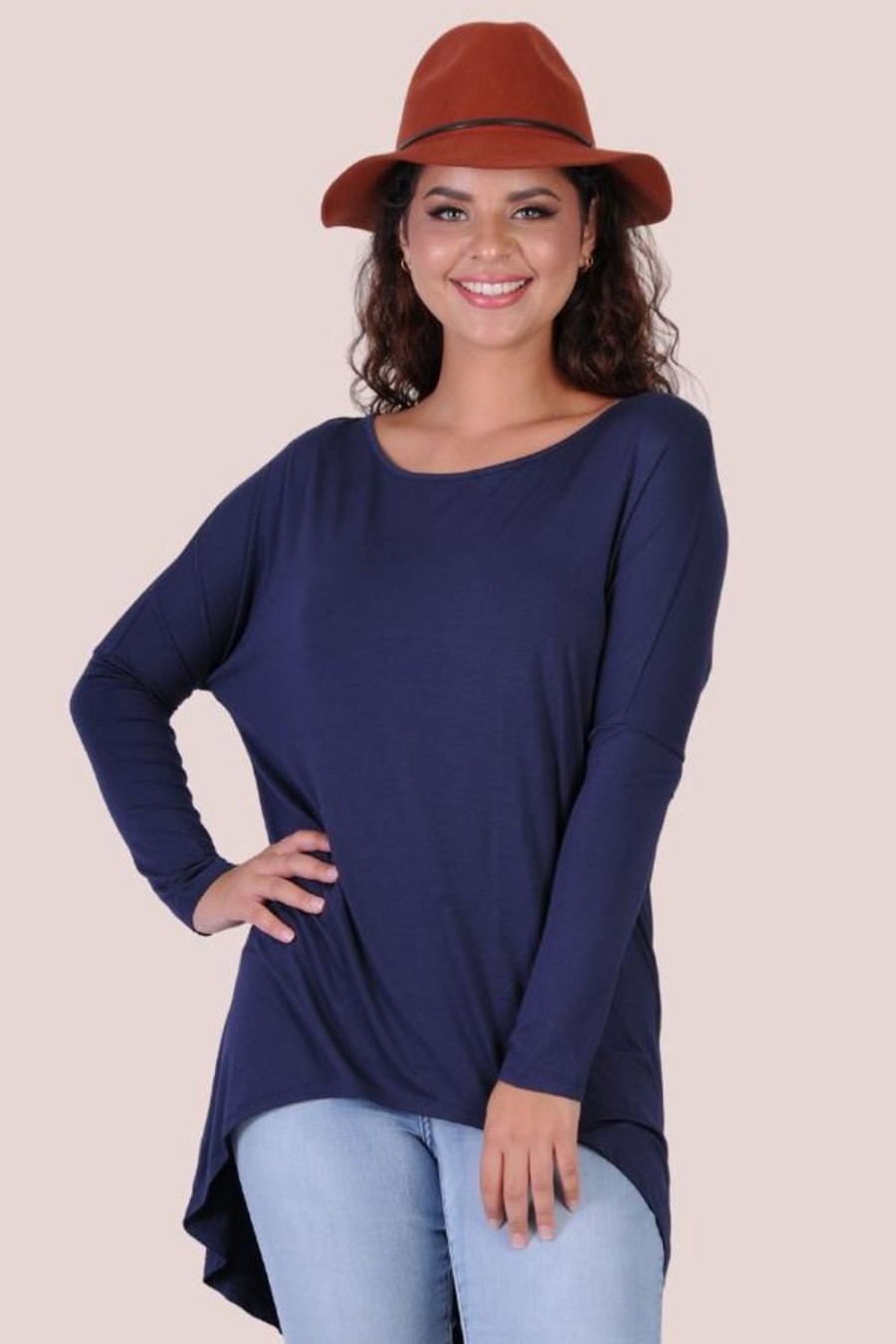 BODACIOUS Tops | Vblt080 - Bamboo Sasha Top Navy