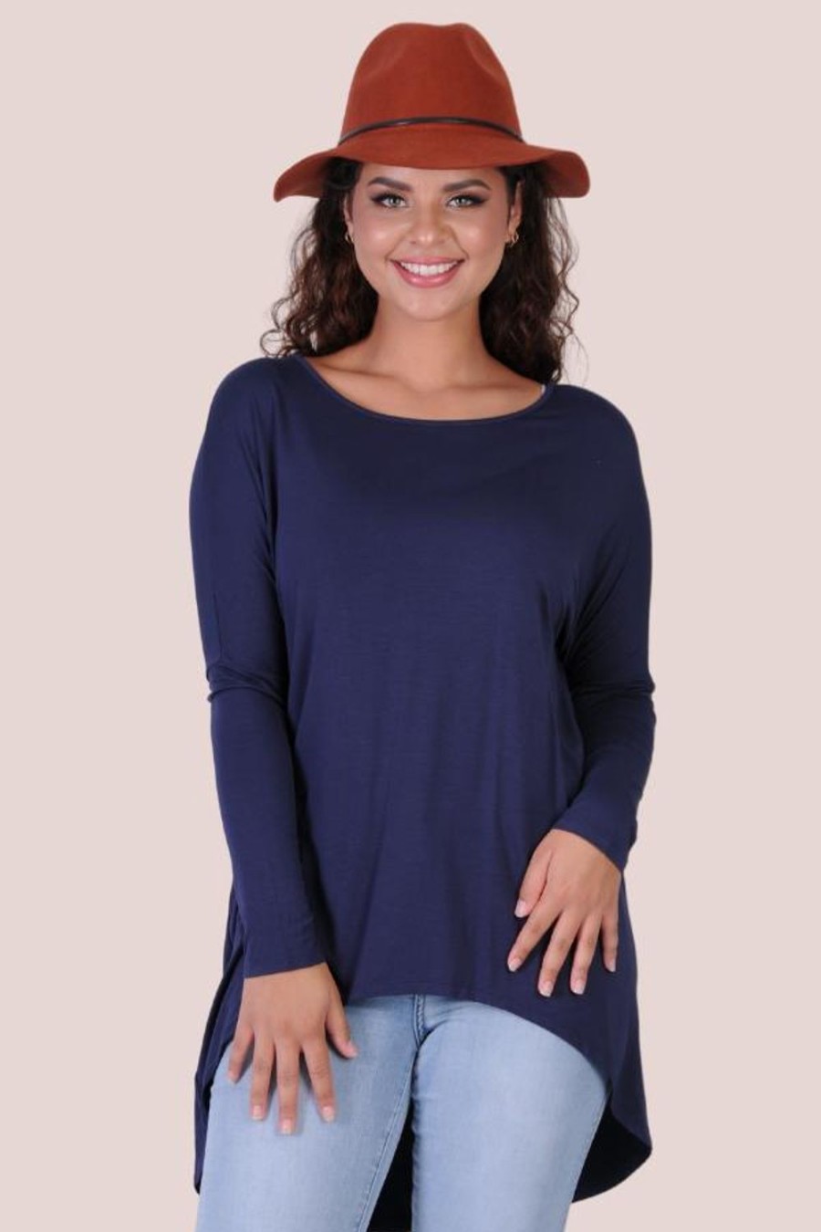 BODACIOUS Tops | Vblt080 - Bamboo Sasha Top Navy