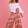 BODACIOUS Pants | Vblp106 - Sydney Wide Leg Pant Geo Red