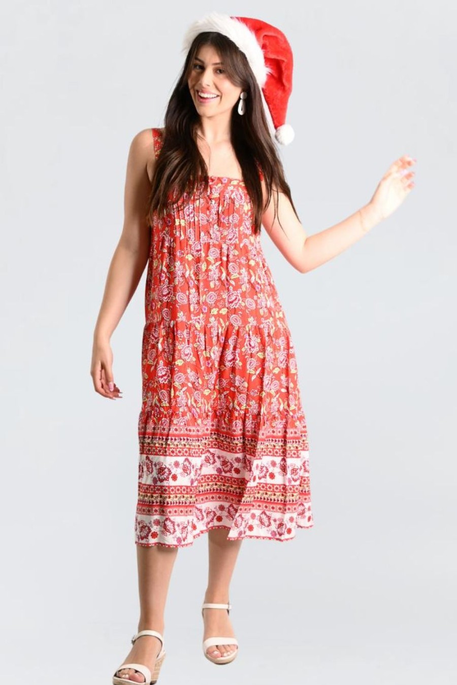 JAR OF HEARTS Dresses | Vjhd228 - Garden Party Dress Jingle Bell Bloom Red