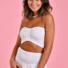 GO GIRL Tops | Vglt088 - Ribbon Bandeau Top White