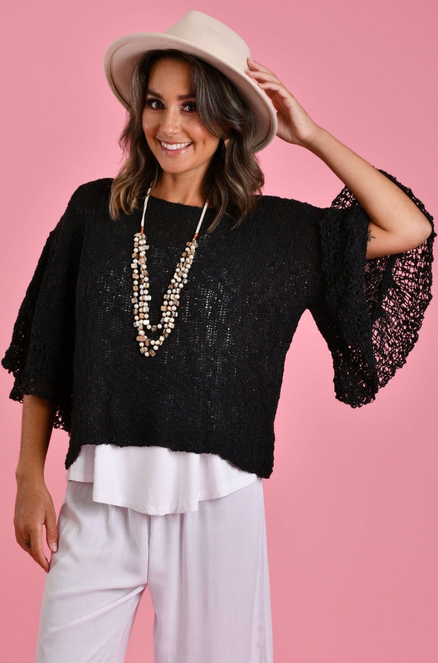 BODACIOUS Tops | Vblj070 - Gracie Knit Top Black