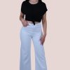 COUNTRY DENIM Pants | Cgj1135 - Raw Hem Straight Leg Jeans White