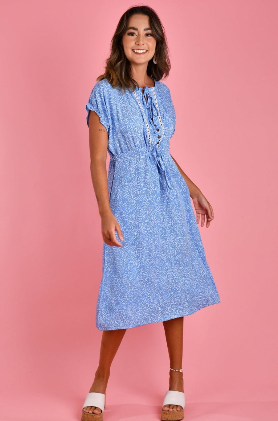 BODACIOUS Dresses | Vbld482 - Jenny Dress Pebble Blue