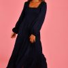 GO GIRL Dresses | Vgld146 - Maddison Long Sleeve Maxi Dress Navy