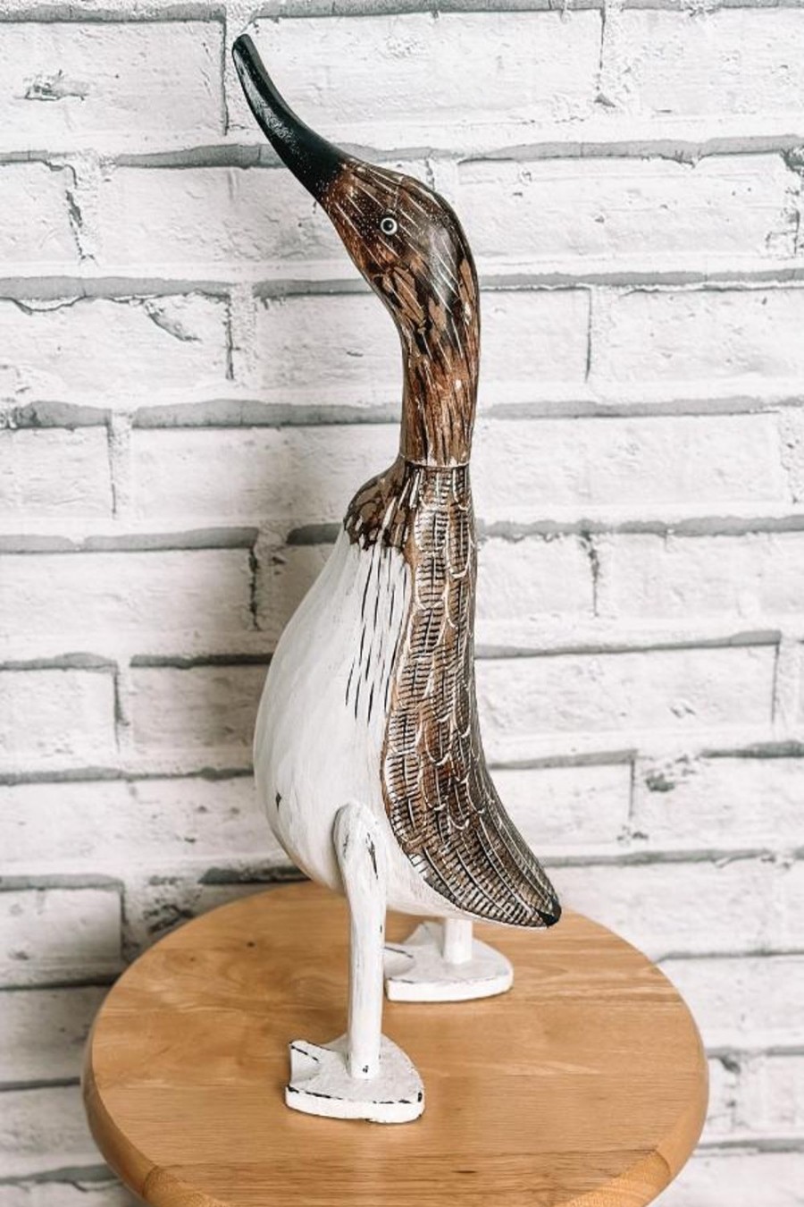 VILLA LIVING HOMEWARES Homewares | Vrhl351 - Large Wooden Duck W/White Legs Natural