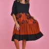 BODACIOUS Dresses | Vbld100 - Panel Dress Autumn Vibes Rust