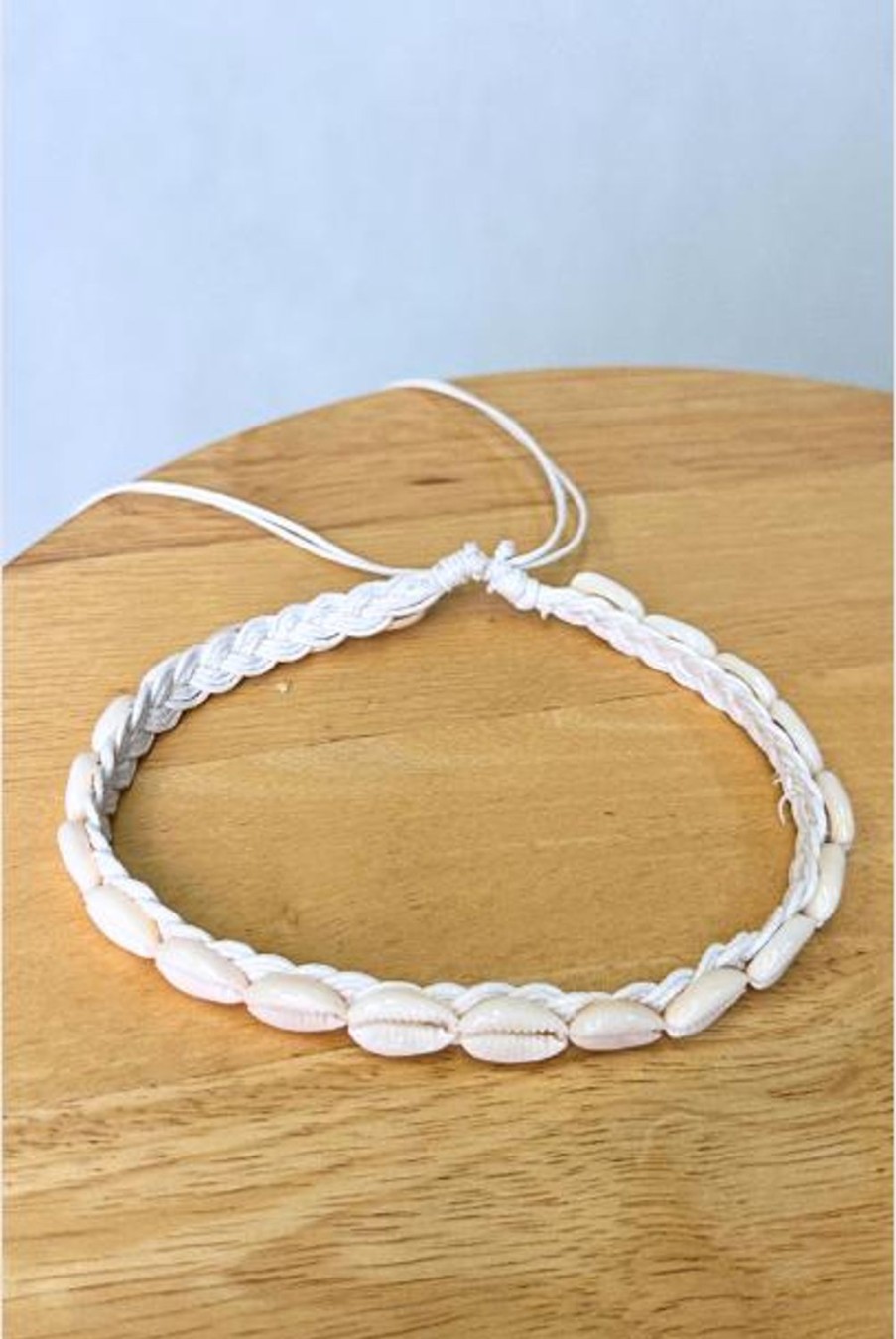 Go Girl Wholesale Beachy Jewellery | Vrzj2203 White Braided Shell Necklace/Choker