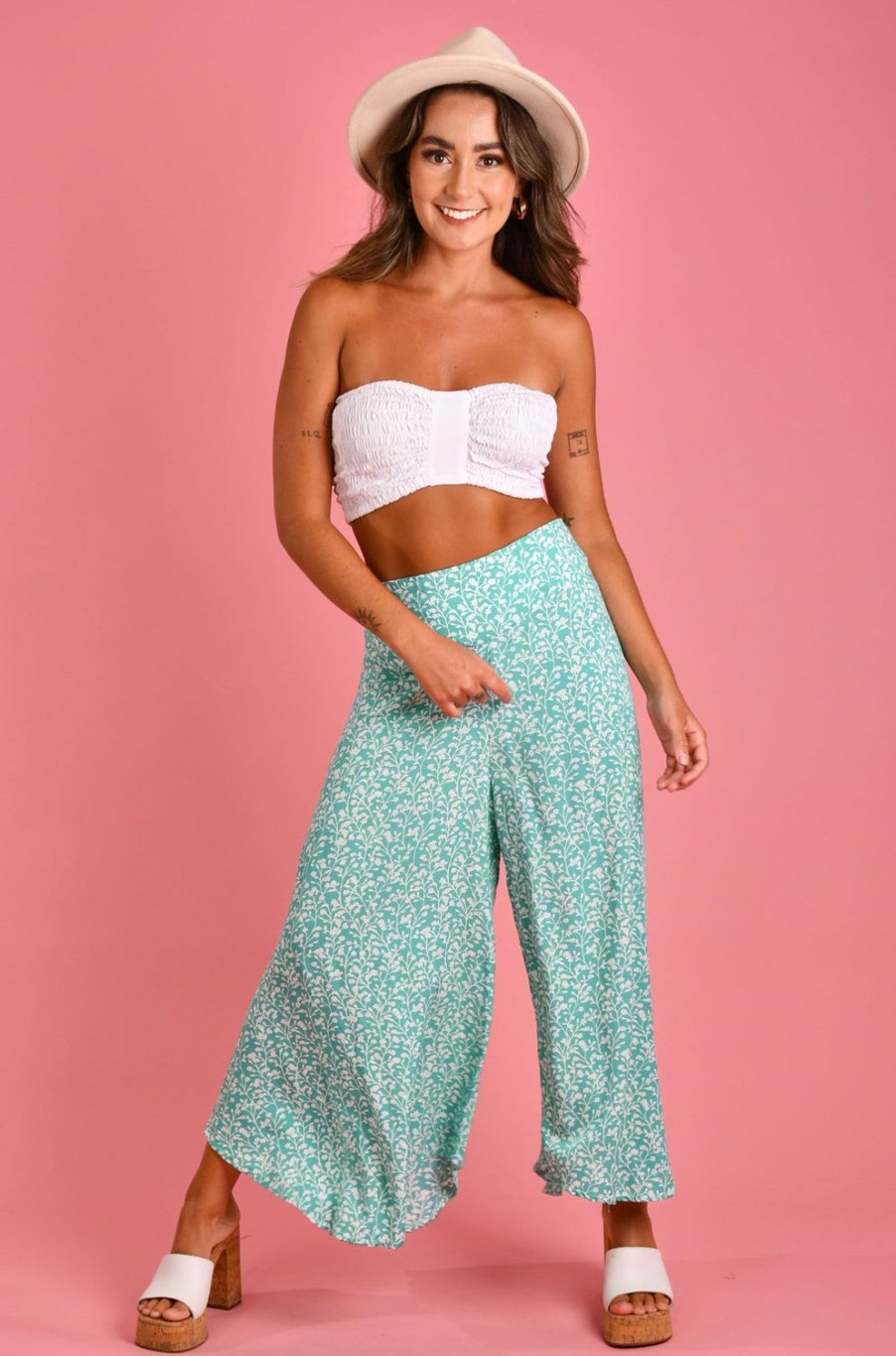 BODACIOUS Pants | Vblp106 - Sydney Wide Leg Pant Blossom Mint