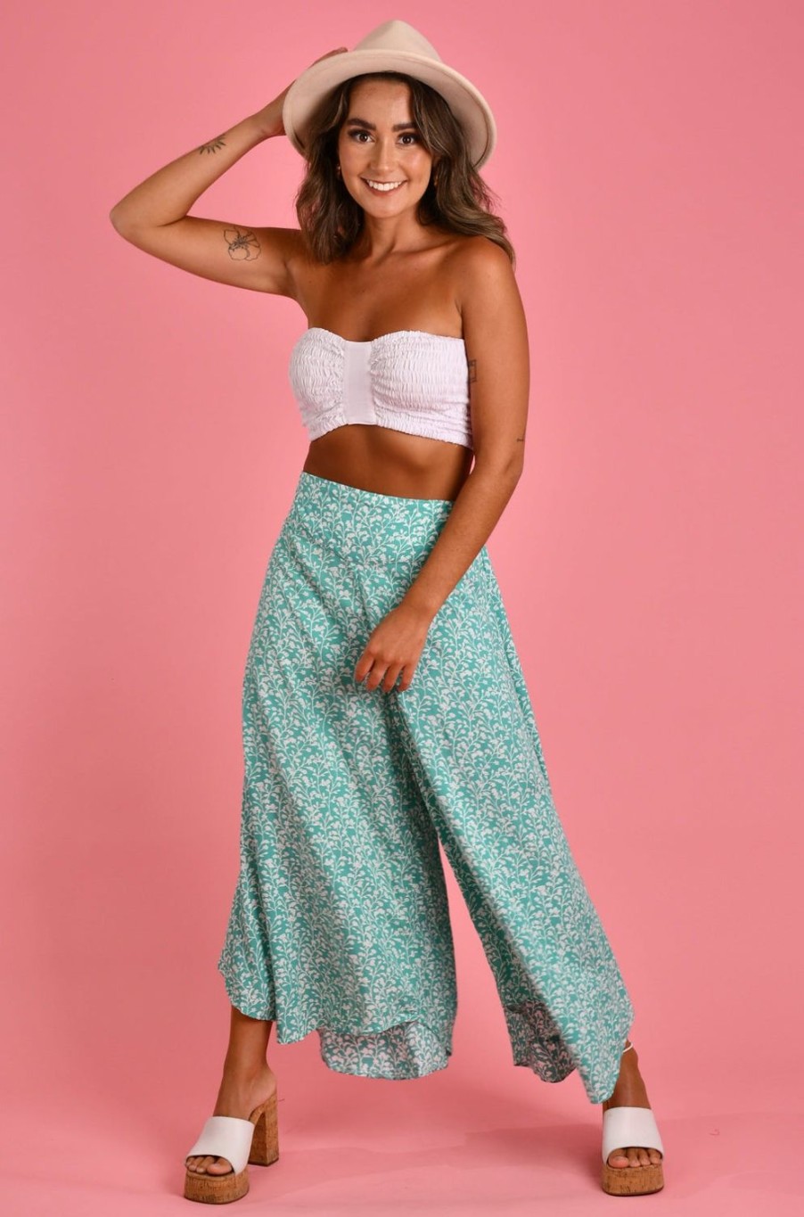 BODACIOUS Pants | Vblp106 - Sydney Wide Leg Pant Blossom Mint