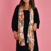 MONTEU Scarves | Yh0021 - Scarf - Orange/Turquoise Floral