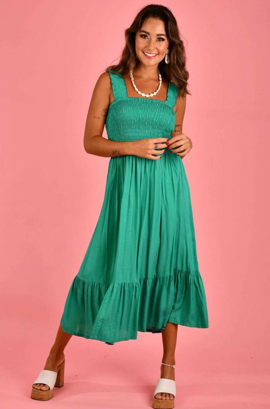 GO GIRL Dresses | Vgld148 - Monaco Dress Jade Green