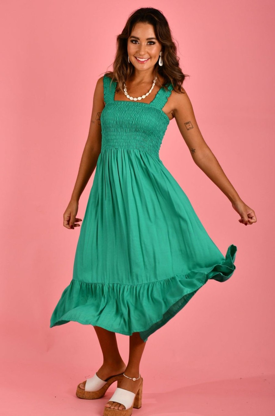 GO GIRL Dresses | Vgld148 - Monaco Dress Jade Green