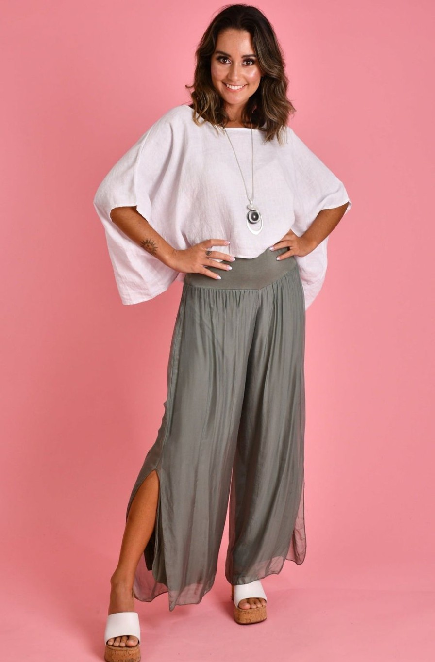 LA SOFIA Pants | Vlsp110 (2184) - Pisa Silk Pant Sage