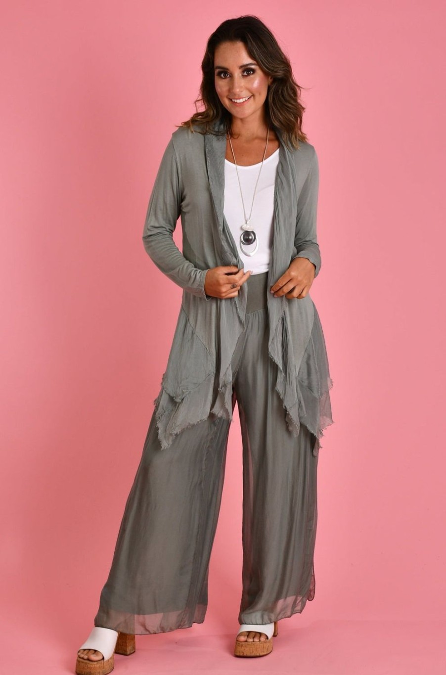 LA SOFIA Pants | Vlsp110 (2184) - Pisa Silk Pant Sage