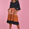 BODACIOUS Dresses | Vbld100 - Panel Dress Autumn Vibes Salmon