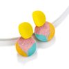 GO GIRL ACCESSORIES Earrings | Gj0083 - Yellow/Rainbow Ice Cream Circle Earrings