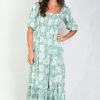 GO GIRL Dresses | Vgld145 - Montauk 3/4 Sleeve Maxi Dress Vintage Rose Sage