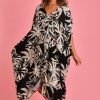 BODACIOUS Kaftans | Vbld348 - Cushla Dress Palm Tree Black