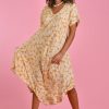 BODACIOUS Dresses | Vbld083 - Great Harbour Dress Spotted Leaf Mustard