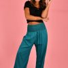 GO GIRL Pants | Vglp067 - Long Rouched Pants Teal