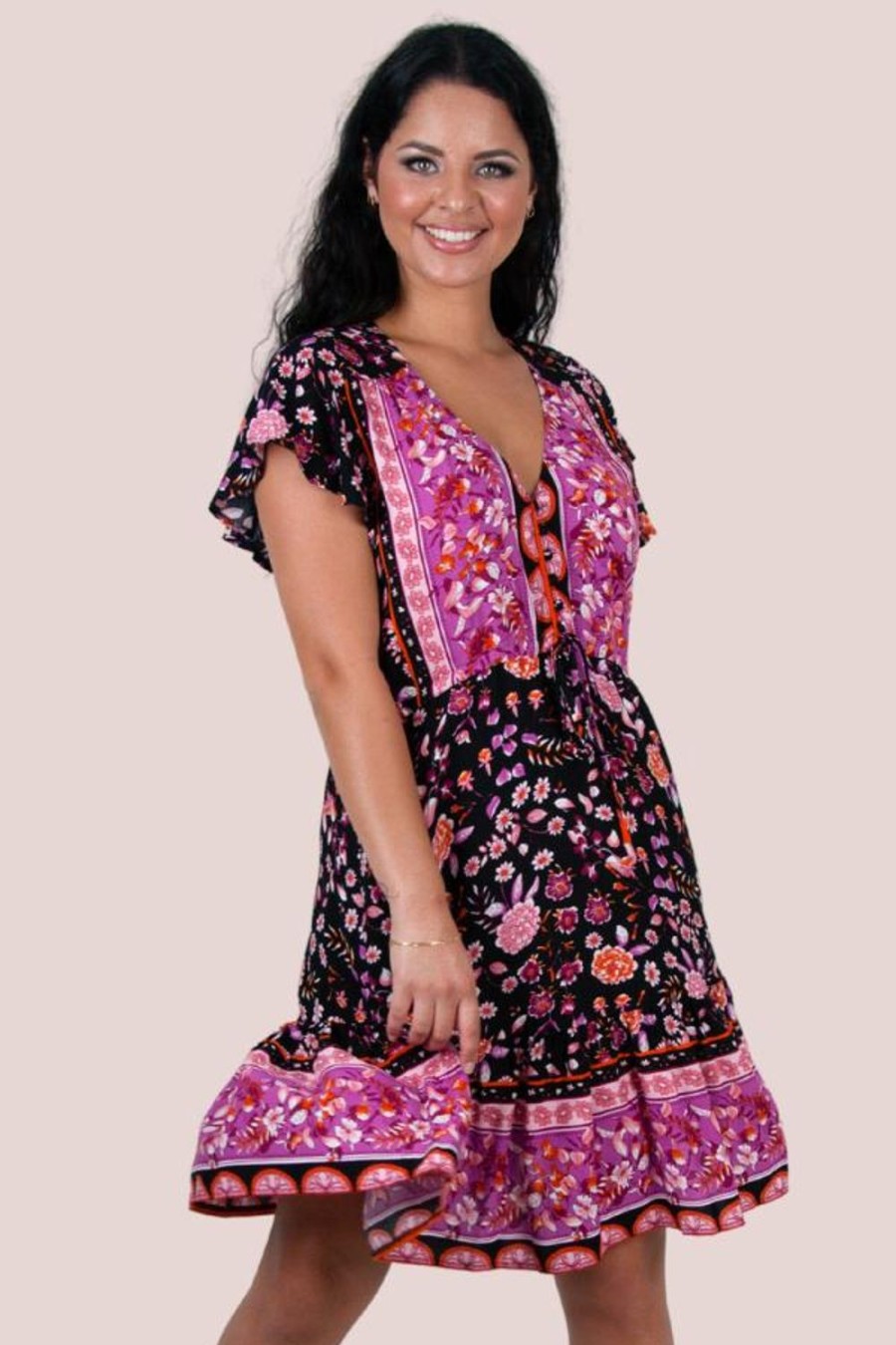 JAR OF HEARTS Dresses | Vjhd232 - Twiggy Dress Floriade Blush