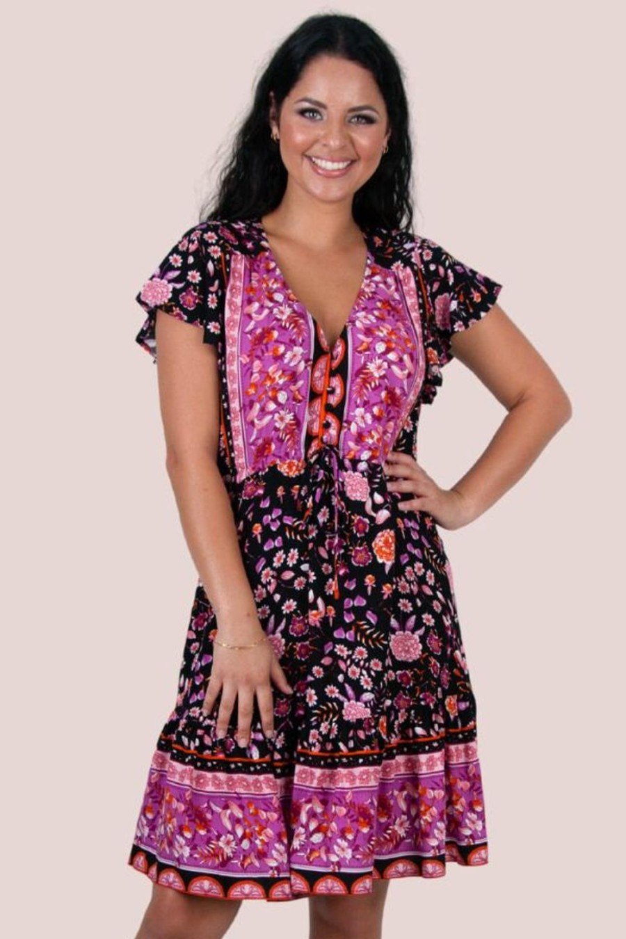 JAR OF HEARTS Dresses | Vjhd232 - Twiggy Dress Floriade Blush